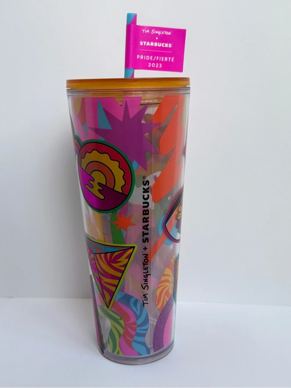 Starbucks x Tim Singleton 2023 Pride Pink & Multicolor Tumbler